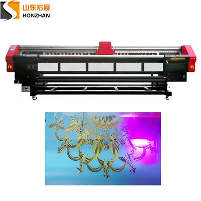 Large format UV printer nice printing feedback from Uzbekistan client, 320cm UV roll to roll printer